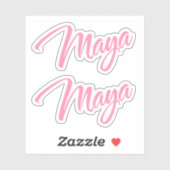 Maya naam x2 sticker (Vel)
