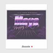 Maya Name Vorname lila retro Sticker Geburtstag (Vel)