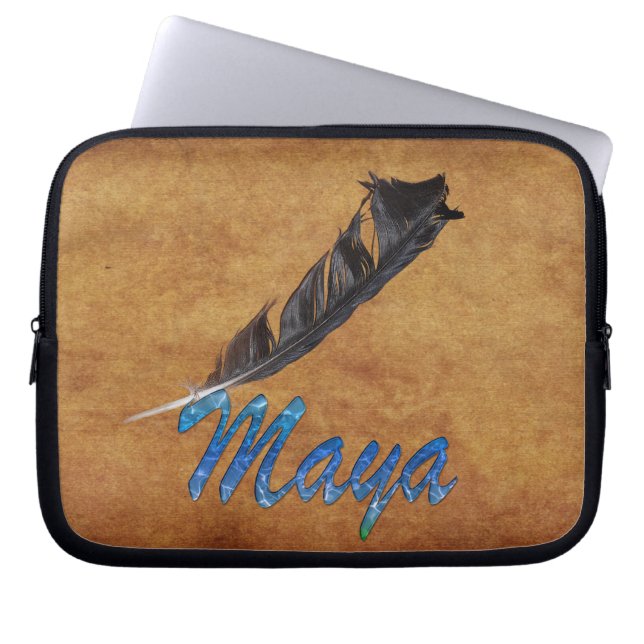 MAYA Native American Feather-laptophoes Laptop Sleeve (Voorkant)