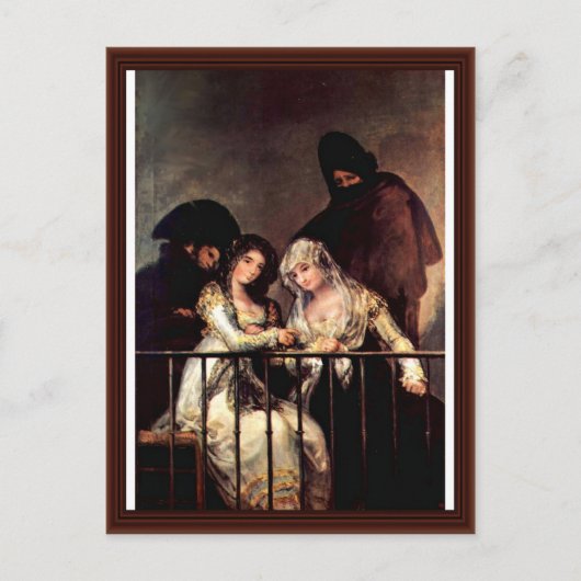 Maya op een balkon door Francisco de Goya Briefkaart (Voorkant)