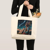 Maya Shaman Stargazer Oude Kalender & Glyphs Grote Tote Bag (Voorkant (product))