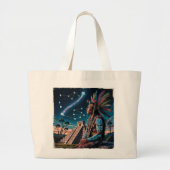 Maya Shaman Stargazer Oude Kalender & Glyphs Grote Tote Bag (Voorkant)