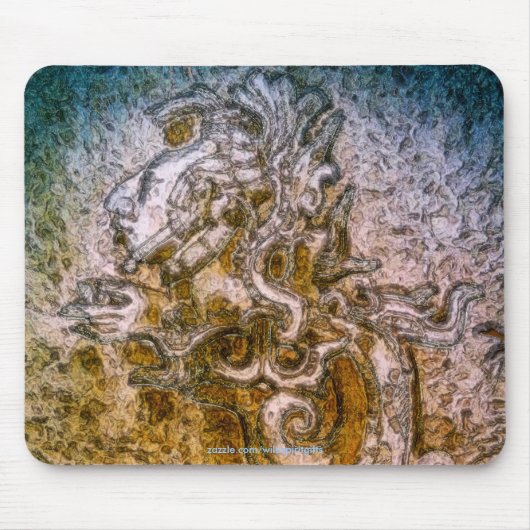 MAYA Slang GOD Oude Kunst Mousepad Muismat (Voorkant)