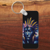 Maya-stamhoofd met heuvels op de achtergrond sleutelhanger (Voorkant)