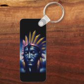 Maya-stamhoofd met heuvels op de achtergrond sleutelhanger (Achterkant)