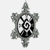 Maya-symbool Glyph Central American civilis en Tin Sneeuwvlok Ornament (Links)