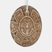 Maya Tribal Pagan: Sierlijke textuur Glas Ornament (Voorkant Rechts)