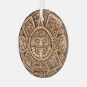 Maya Tribal Pagan: Sierlijke textuur Glas Ornament (Voorkant links)