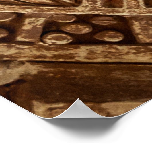 Maya Tribal Pagan: Sierlijke textuur Poster (Hoek)