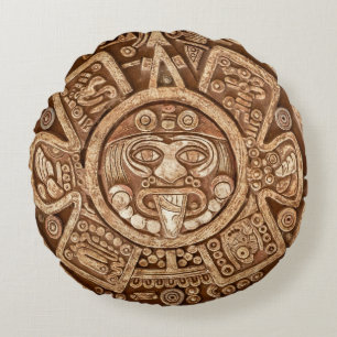 Maya Tribal Pagan: Sierlijke textuur Rond Kussen