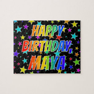 "MAYA" voornaam, geun "HAPPY BIRTHDAY" Legpuzzel