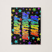 "MAYA" voornaam, geun "HAPPY BIRTHDAY" Legpuzzel (Verticaal)