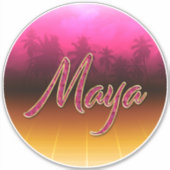 Maya Vorname Name golden pink Aufkleber Sticker (Voorkant)