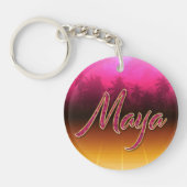 Maya Vorname Name golden pink Schlüsselanhänger Sleutelhanger (Voorkant)