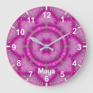 MAYA ~ WOW! Fractal patroon roze tinten ~ Grote Klok