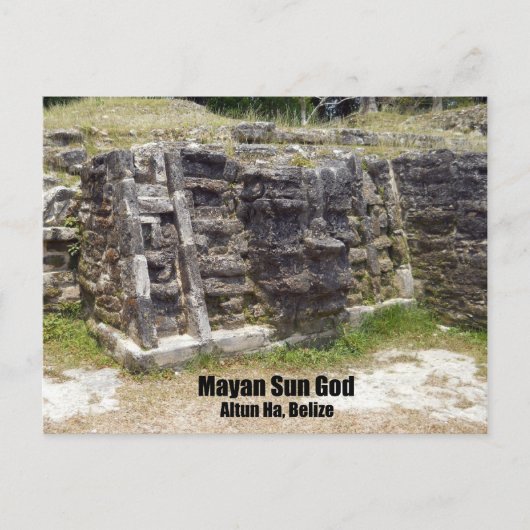 Maya zonnegod - Altun Ha, Belize Briefkaart (Voorkant)