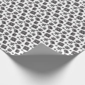 Maya Zwart Wit Etnisch Patroon Cadeaupapier (Hoek)