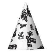 Maya Zwart Wit Etnisch Patroon Feesthoedjes (Achterkant)