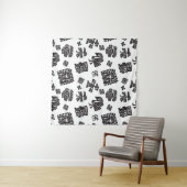 Maya Zwart Wit Etnisch Patroon Wandkleed (In Situ (horizontaal))