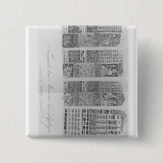 Mayaanse astronomische tafels met verduistering vierkante button 5,1 cm (Voorkant)