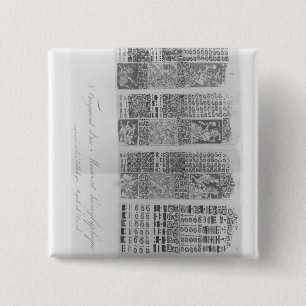 Mayaanse astronomische tafels met verduistering vierkante button 5,1 cm