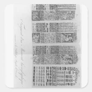 Mayaanse astronomische tafels met verduistering vierkante sticker