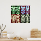 Mayaanse krijgers - Surrealisme Geschilderde kunst Poster (Keuken)