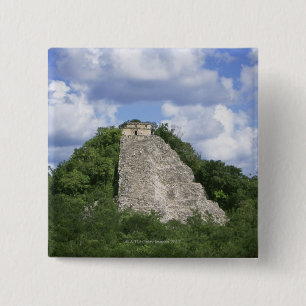 Mayaanse ruïnes van Coba, schiereiland Yucatan, Me Vierkante Button 5,1 Cm
