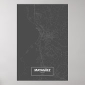 Mayagüez, Puerto Rico (zwart wit) Poster (Voorkant)