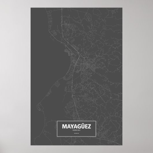 Mayagüez, Puerto Rico (zwart wit) Poster (Voorkant)