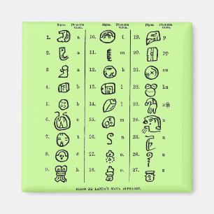 Mayan Alphabet Magneet