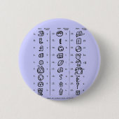 Mayan Alphabet Ronde Button 5,7 Cm (Voorkant)
