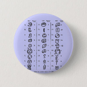 Mayan Alphabet Ronde Button 5,7 Cm