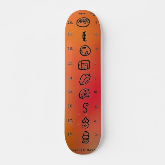 Mayan Alphabet Skateboard (Voorkant)