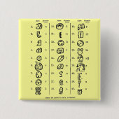 Mayan Alphabet Vierkante Button 5,1 Cm (Voorkant)