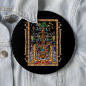 Mayan Astronaut King Pakal Ronde Button 6,0 Cm (In situ)
