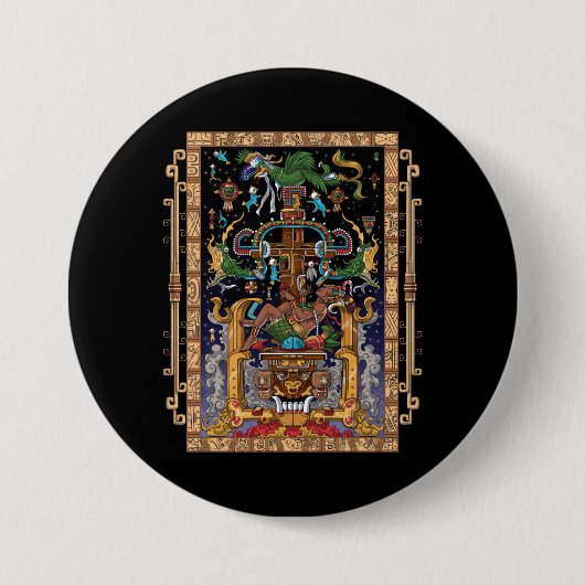 Mayan Astronaut King Pakal Ronde Button 7,6 Cm (Voorkant)