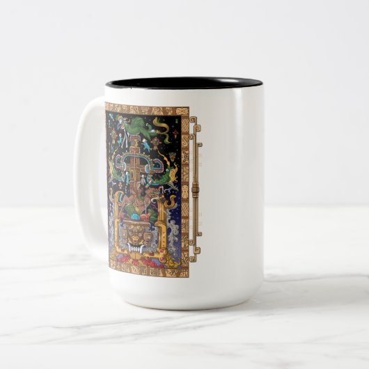 Mayan Astronaut King Pakal Tweekleurige Koffiemok (Voorkant links)