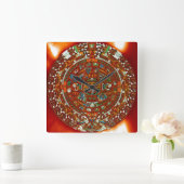 Mayan Aztec Calendar Square Wall klok (Huis)
