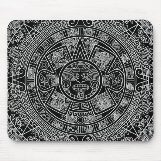 Mayan Aztec Calendar (zwart) 12.21.2012 Muismat (Voorkant)