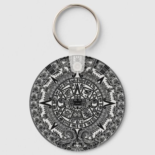 Mayan Aztec Calendar (zwart) dec.21, 2012 Sleutelhanger (Voorkant)