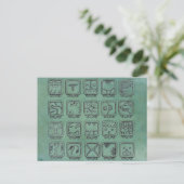 Mayan Aztec Day Signs on Green Briefkaart (Staand voorkant)
