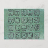 Mayan Aztec Day Signs on Green Briefkaart (Voorkant)