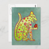 Mayan Aztec Jaguar over het Briefkaart van de groe (Voorkant / Achterkant)