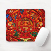 Mayan-Aztec Sacred Sun Calendar Art Mousepad Muismat (Met muis)