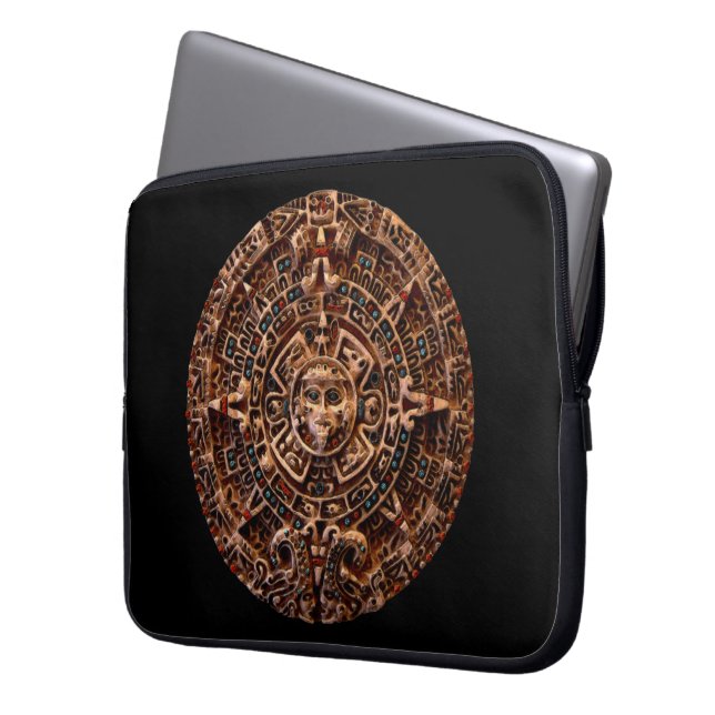 Mayan-Aztec Sun Calendar Old Mexico-laptophoes Laptop Sleeve (Voorkant Links)