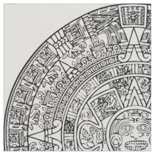 Mayan Aztec Sun Calender op OM HET EVEN WELKE DOUA Stof