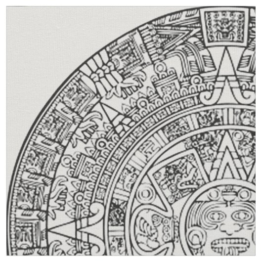 Mayan Aztec Sun Calender op OM HET EVEN WELKE DOUA Stof (Close Up)