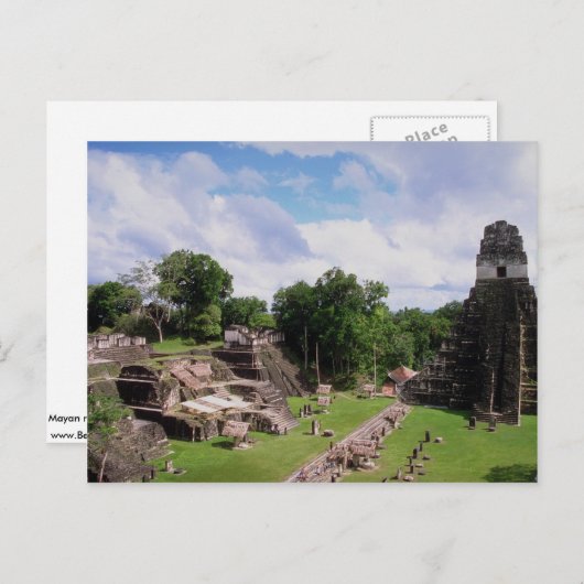 Mayan blijft, Tikal, Guatemala Briefkaart (Voorkant / Achterkant)