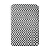 Mayan Brick Knit Diamond Pattern Black White Badmat (Voorkant Verticaal)